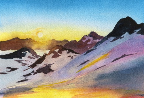 Baker Sunset Study (6" x 4") 