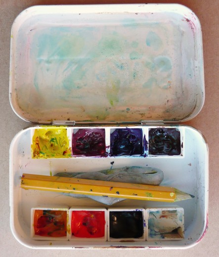 Altoids art kit made with half-pans for Girls on Ice