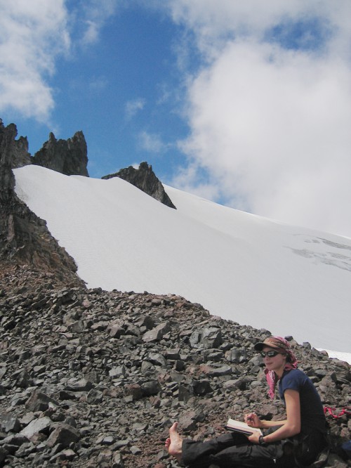 Sketching at the Portels, Mt. Baker, August 2007 (photo credit Tom Hammond)