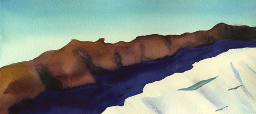 12" x 6" Mt. Daniel ridge line color study