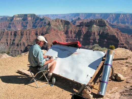 Tony Foster painting the Grand Canyon (© 2004 Annis Englen)