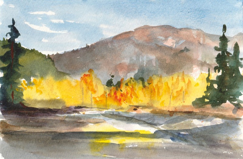 Lost River Colors, 5" x 7" watercolor sketch