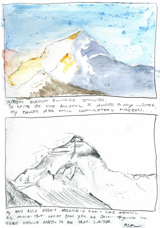 Mt. Everest sunrise sketches, 2004