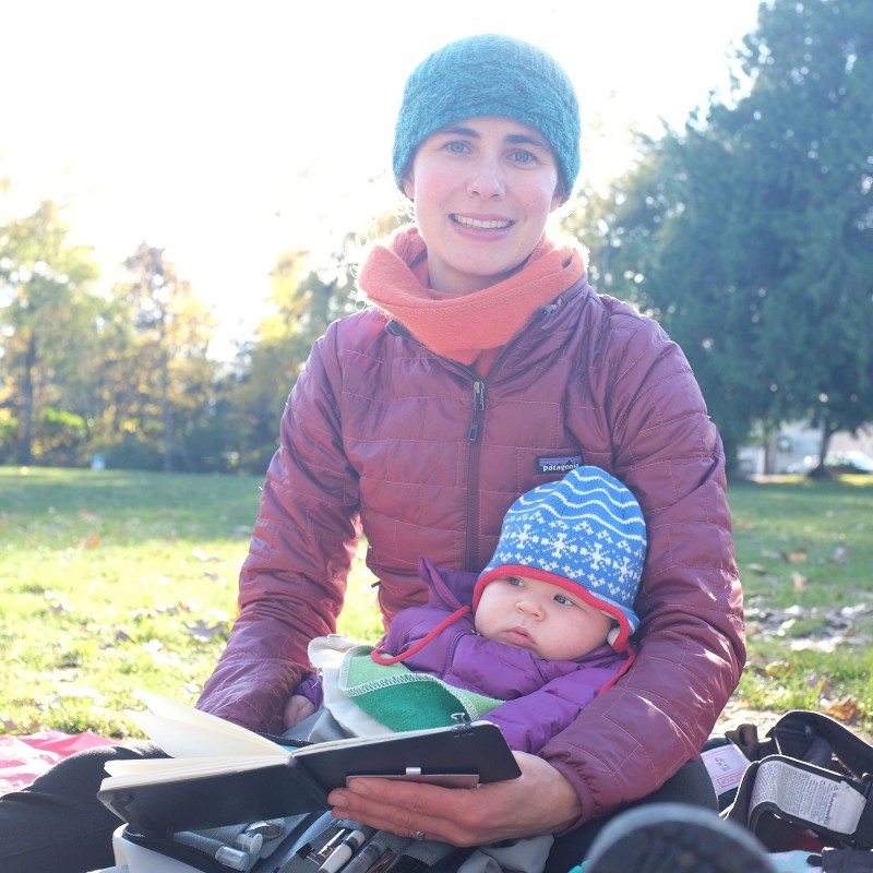 Sketching with Stella at Woodland Park, Seattle. By Darin Reid